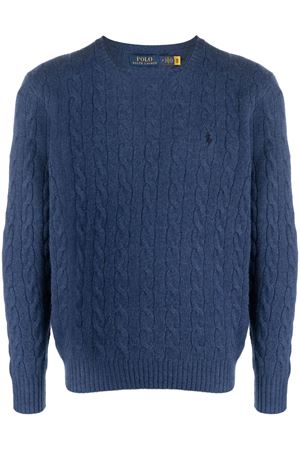 Navy blue wool blend sweater RALPH LAUREN | 710876762017NAVY